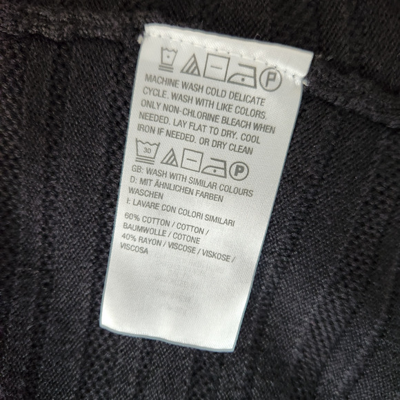 Isaac MIzrahi Live! Cascade-Front Sweater Cardigan Short Sleeve Black Small NWOT - Picture 14 of 14